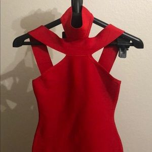 Holiday Red Choker bodycon Dress